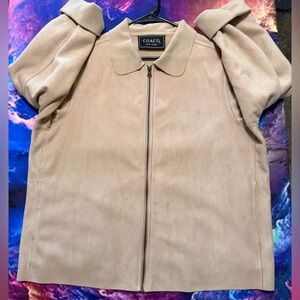 COACO Women's Tan Zip-Front Jacket